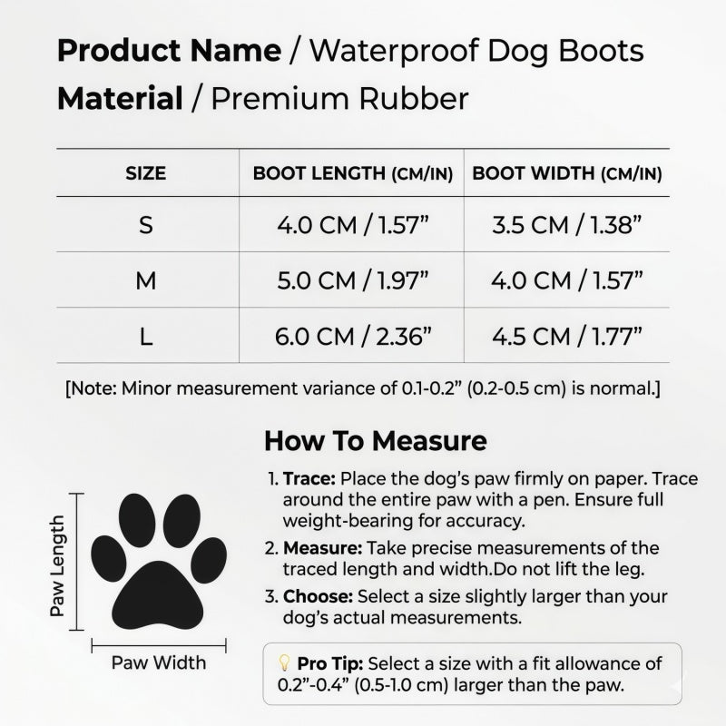 Waterproof Silicone Dog Boots, Non-Slip Pet Paw Protectors with Adjustable Straps for All-Weather