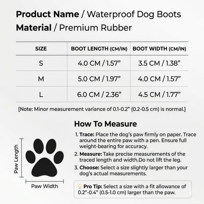 Waterproof Silicone Dog Boots, Non-Slip Pet Paw Protectors with Adjustable Straps for All-Weather