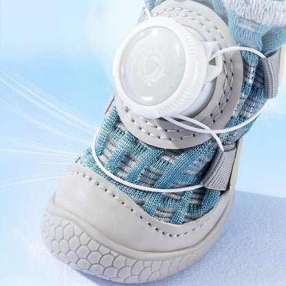 Adjustable Breathable Mesh Dog Boots with Quick-Dial Lacing and Anti-Slip Sole
