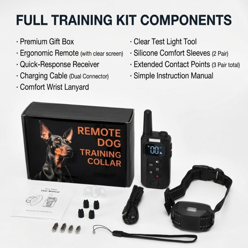 Rechargeable Dog Training Collar with Remote - 2600ft / 800m Control Range, 3 Training Modes