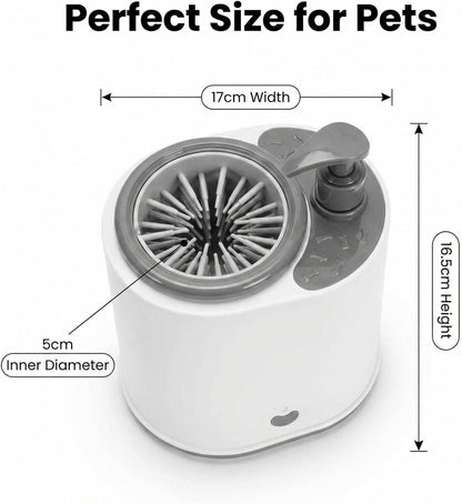 Automatic Dog Paw Cleaner with Soap Dispenser - Electric Portable Pet Paw Washer Cup with Soft Silicone Bristles
