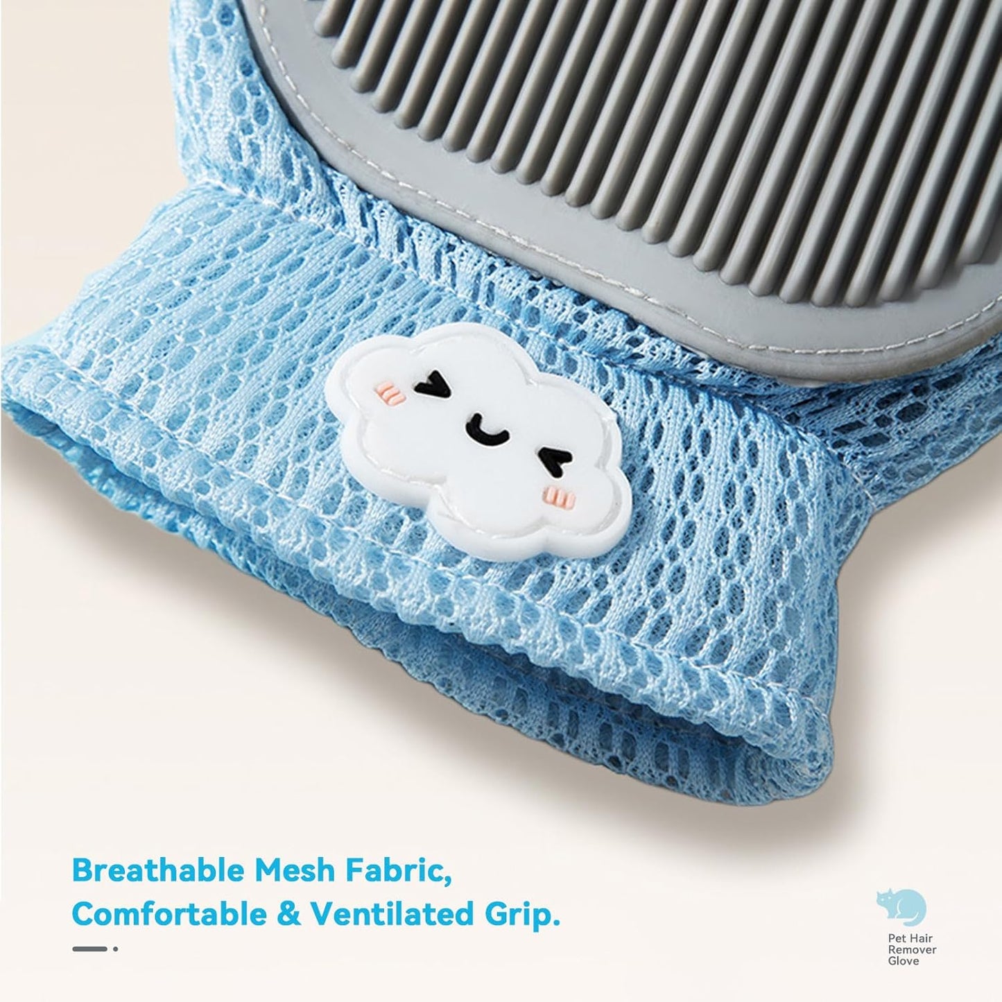 Pet Grooming Glove for Cats and Dogs - Breathable Mesh Deshedding Mitt with Soft Silicone Bristles for Gentle Hair Removal & Furniture Cleaning