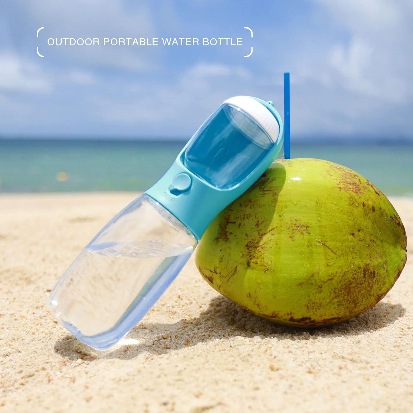 Portable Dog Water Bottle with Food Container and Water Filter - Leak-Proof Travel Pet Dispenser for Walking, Hiking
