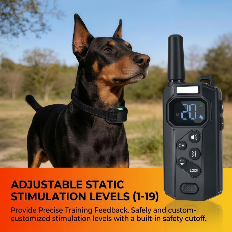 Rechargeable Dog Training Collar with Remote - 2600ft / 800m Control Range, 3 Training Modes