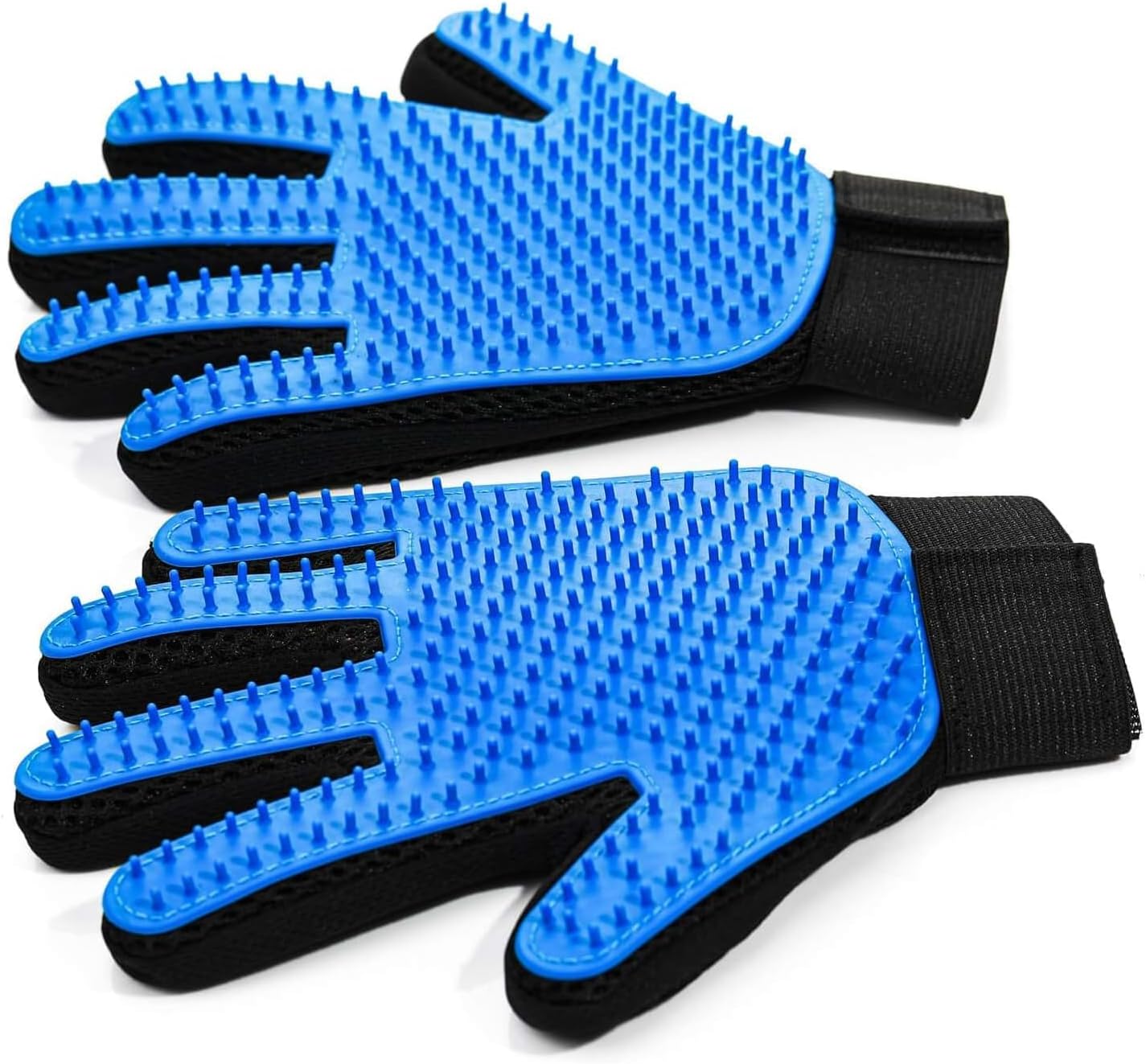 Pet Grooming Gloves, Soft Silicone Gentle Deshedding Brush Gloves for Dogs & Cats, Breathable Mesh
