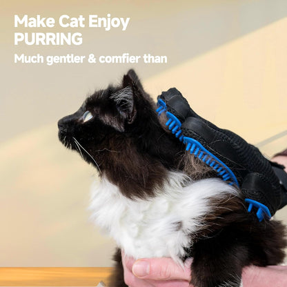 Pet Grooming Gloves, Soft Silicone Gentle Deshedding Brush Gloves for Dogs & Cats, Breathable Mesh