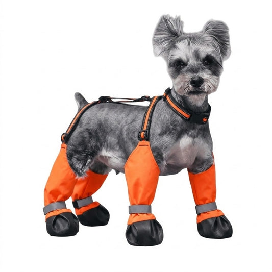 Adjustable Stay-On Dog Suspender Boots - Protective Leggings with Non-Slip Soles & Reflective Straps