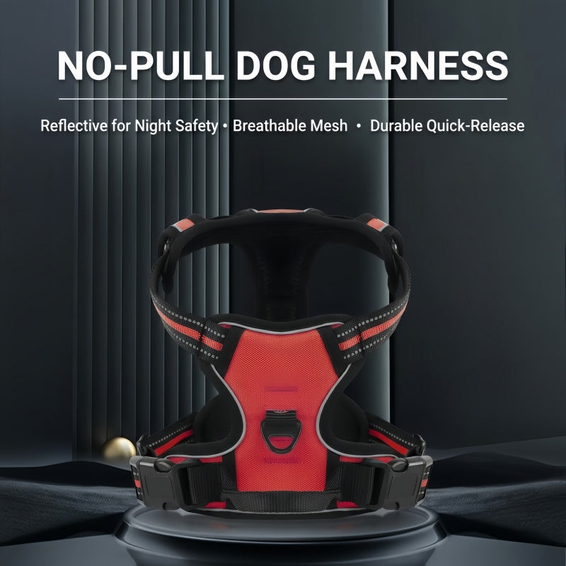 Reflective No-Pull Dog Harness with Control Handle and Leash Set - Adjustable Breathable Padded Pet Vest for Small Medium Large Dogs