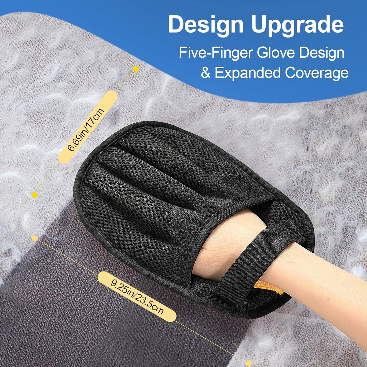 Reusable Pet Hair Remover Glove, Dual-Directional Electrostatic Lint Remover Mitt for Furniture, Couch, Bedding, Carpet & Clothing