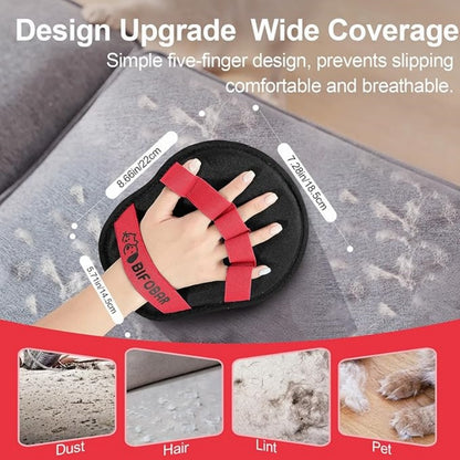 Reusable Pet Hair Remover Glove, Electrostatic Dual-Directional Fabric Lint Mitt for Couch, Furniture, Carpet, Bedding & Clothing