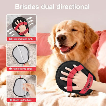Reusable Pet Hair Remover Glove, Electrostatic Dual-Directional Fabric Lint Mitt for Couch, Furniture, Carpet, Bedding & Clothing