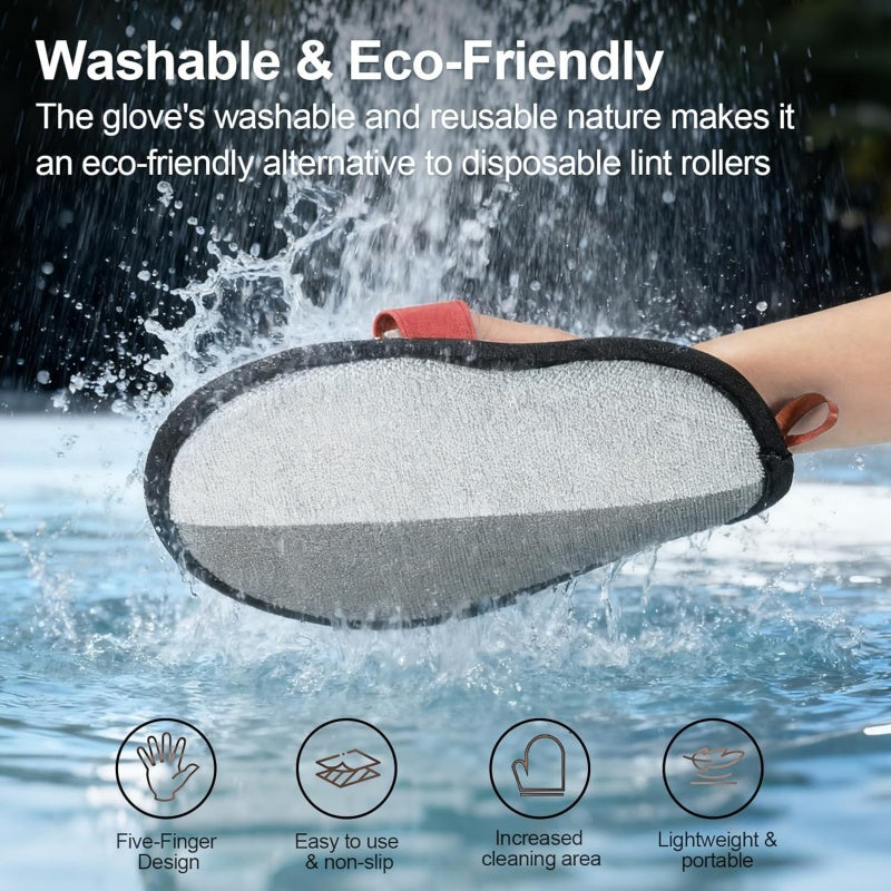 Reusable Pet Hair Remover Glove, Electrostatic Dual-Directional Fabric Lint Mitt for Couch, Furniture, Carpet, Bedding & Clothing