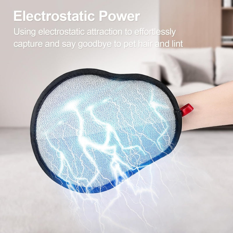 Reusable Pet Hair Remover Glove, Electrostatic Dual-Directional Fabric Lint Mitt for Couch, Furniture, Carpet, Bedding & Clothing
