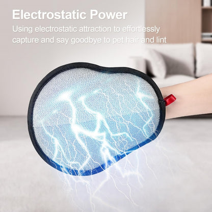Reusable Pet Hair Remover Glove, Electrostatic Dual-Directional Fabric Lint Mitt for Couch, Furniture, Carpet, Bedding & Clothing