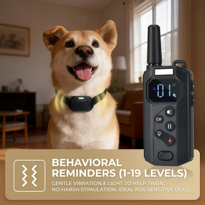 Rechargeable Dog Training Collar with Remote - 2600ft / 800m Control Range, 3 Training Modes