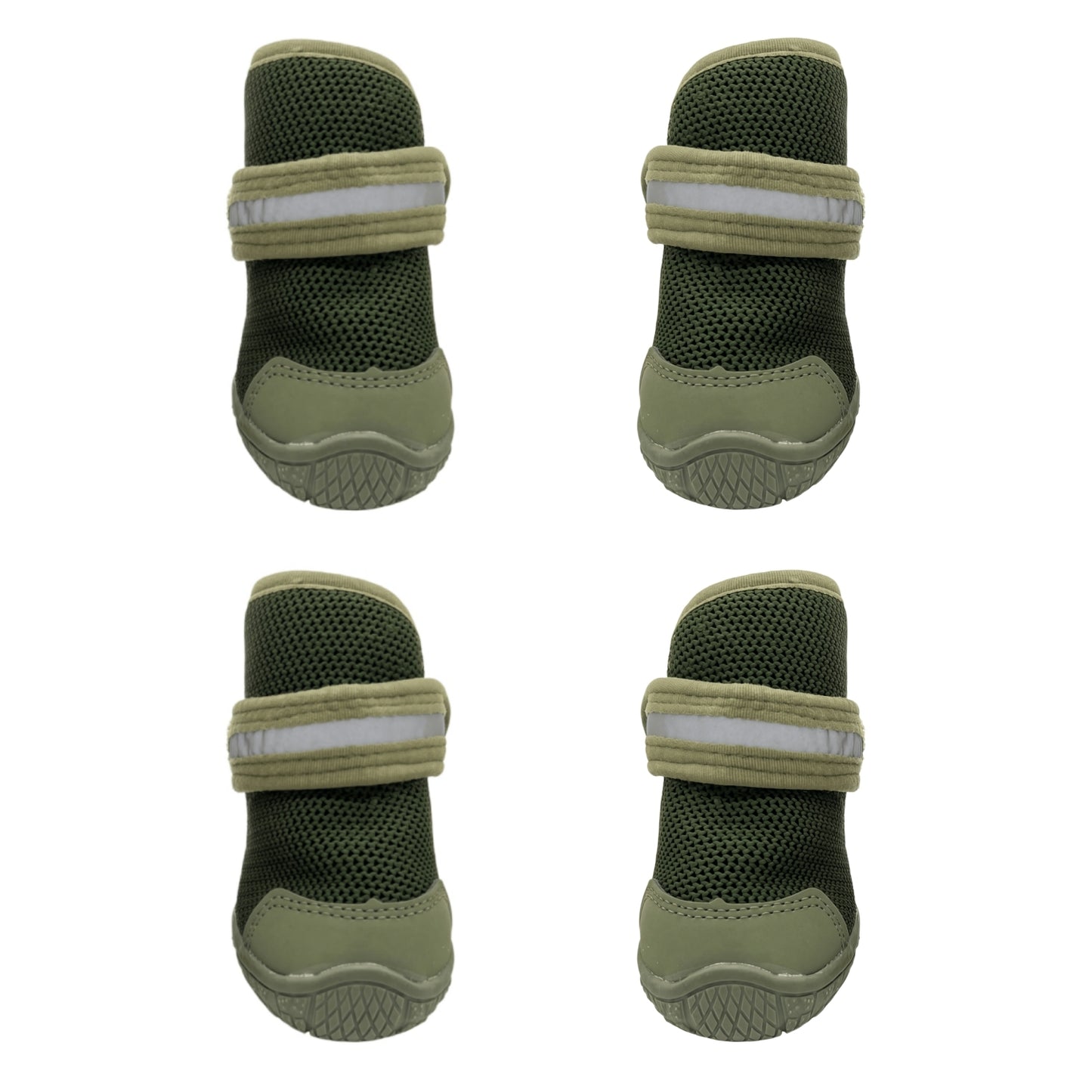 Reflective Dog Boots with Anti-Slip Sole & Breathable Mesh - All-Weather Paw Protection (Set of 4)