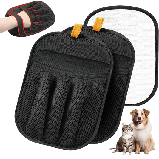 Reusable Pet Hair Remover Glove, Dual-Directional Electrostatic Lint Remover Mitt for Furniture, Couch, Bedding, Carpet & Clothing