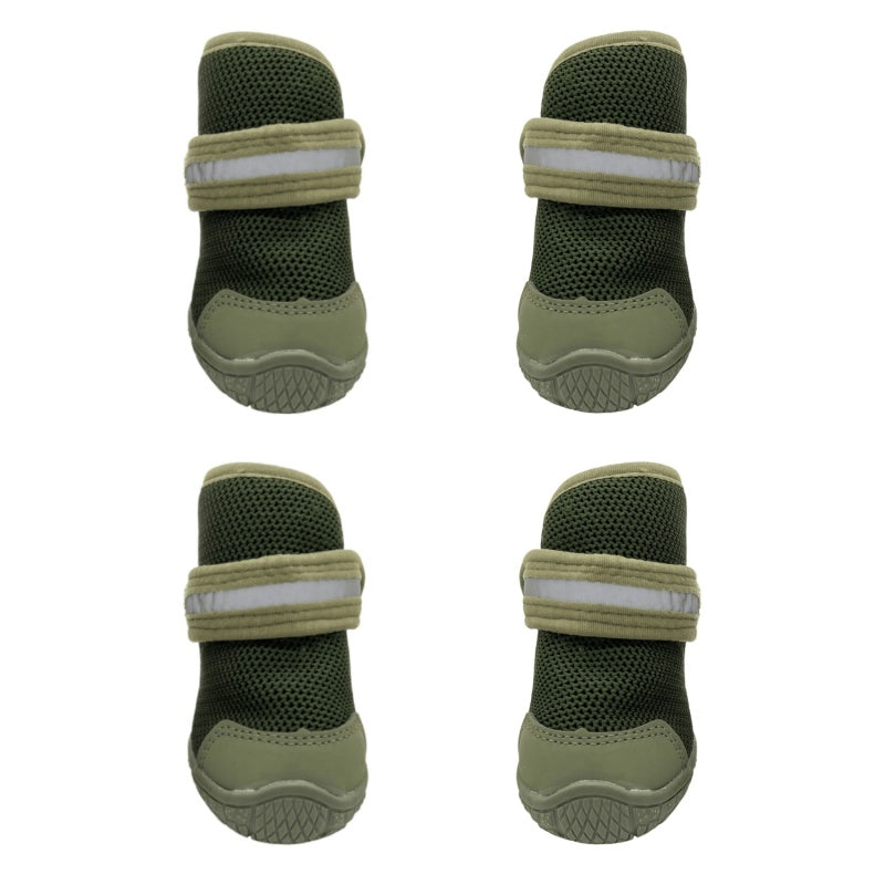 Reflective Dog Boots with Anti-Slip Sole & Breathable Mesh - All-Weather Paw Protection (Set of 4)