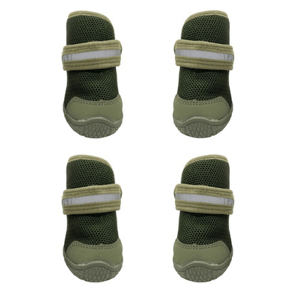 Reflective Dog Boots with Anti-Slip Sole & Breathable Mesh - All-Weather Paw Protection (Set of 4)