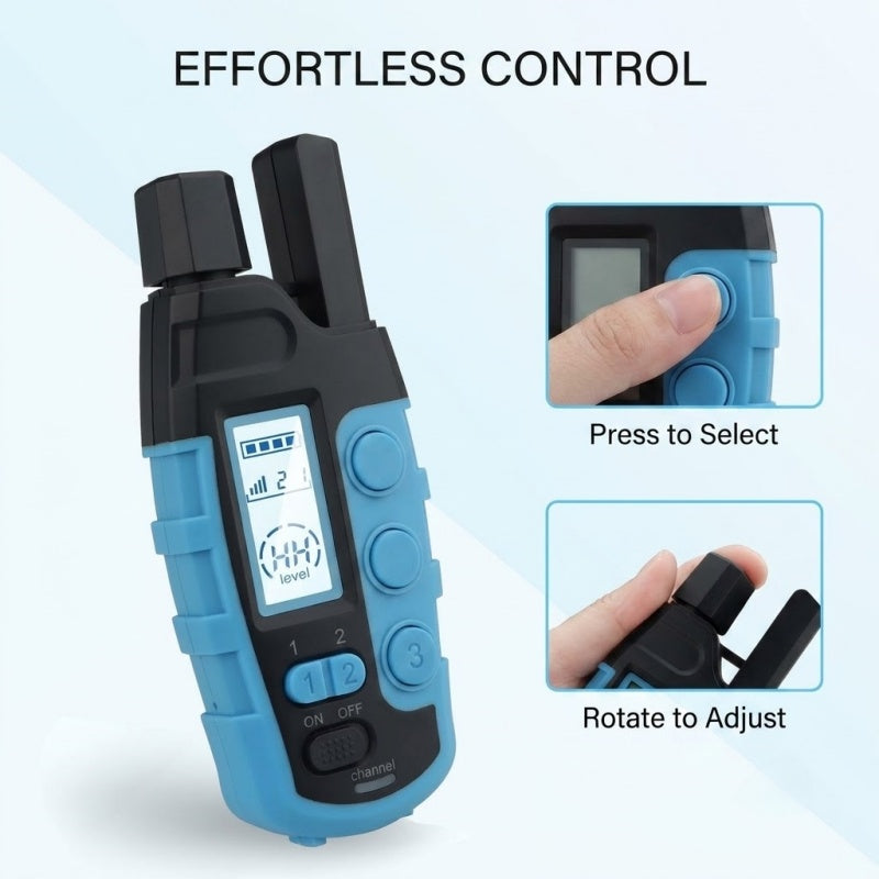 Rechargeable Dog Training Collar with Remote - 600M (2000FT) Range, IP67 Waterproof, 3 Training Modes (Beep, Vibration, Static), Fits 8-150 lbs Dogs