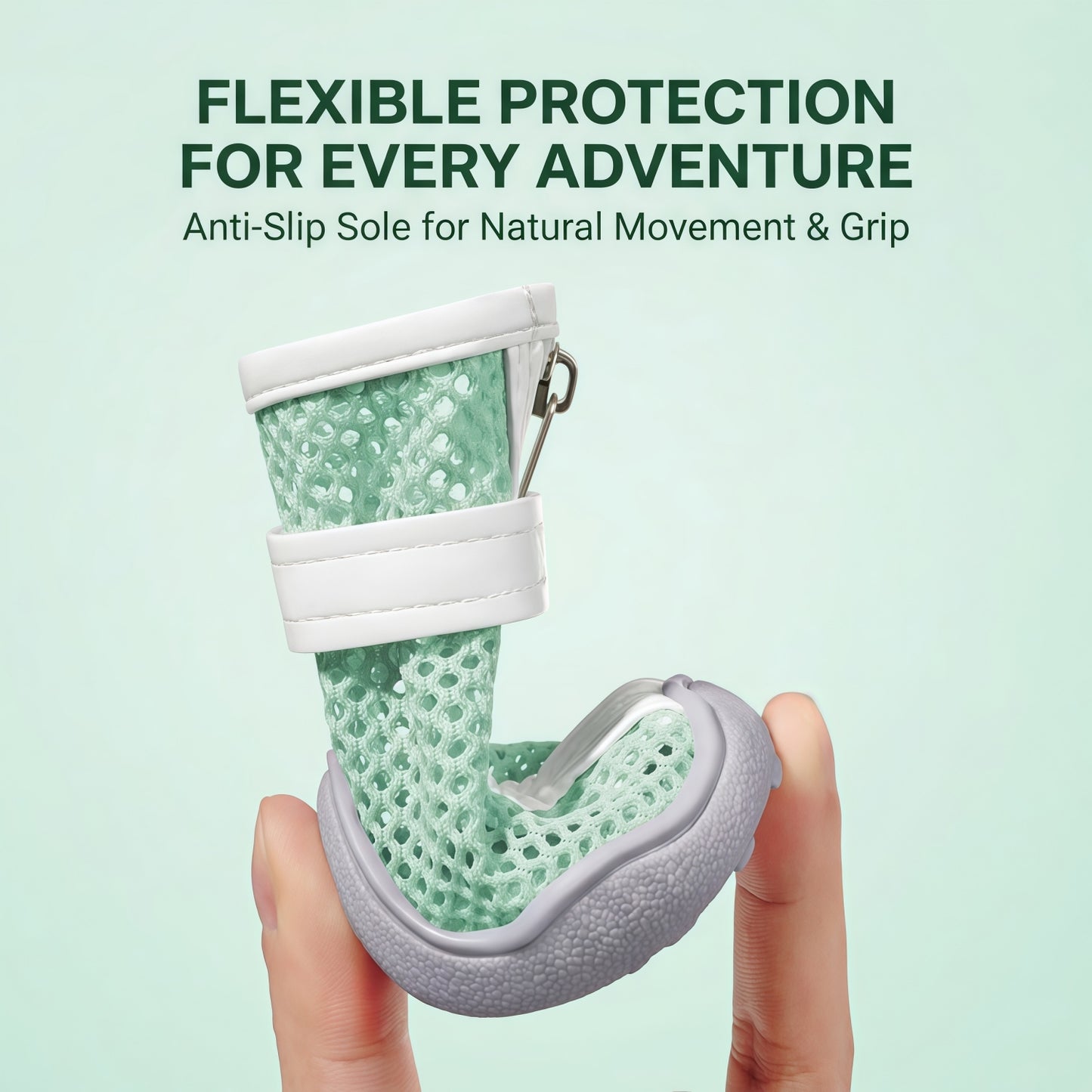 Breathable Mesh Dog Boots with Anti-Slip Sole and Adjustable Straps for Paw Protection