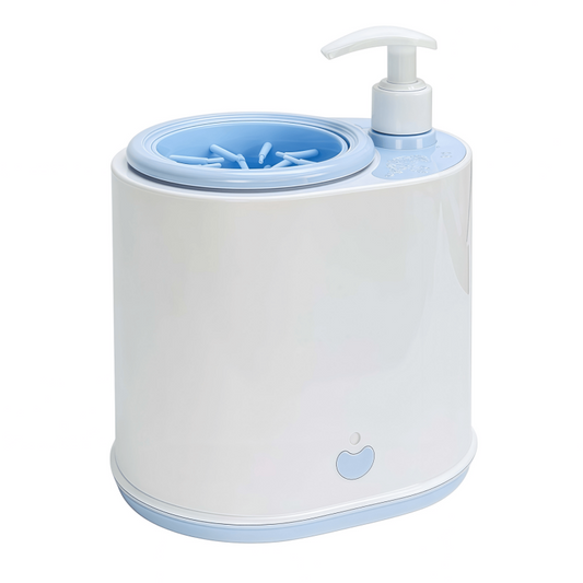 Automatic Dog Paw Cleaner with Soap Dispenser - Electric Portable Pet Paw Washer Cup with Soft Silicone Bristles