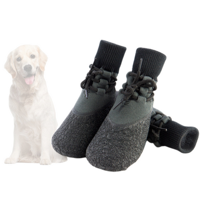 Water-Resistant Outdoor Knit Dog Boots with Non-Slip Sole & Adjustable Fastening