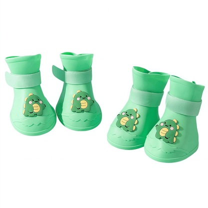 Waterproof Dog Rain Boots - Anti-Slip Silicone Paw Protectors with Adjustable Straps