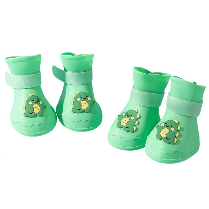 Waterproof Dog Rain Boots - Anti-Slip Silicone Paw Protectors with Adjustable Straps