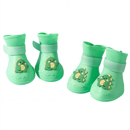 Waterproof Dog Rain Boots - Anti-Slip Silicone Paw Protectors with Adjustable Straps