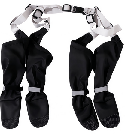 All-Terrain Dog Suspender Boots with Integrated Harness System - Waterproof, Anti-Slip Paw Protection