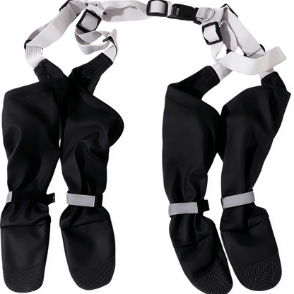 All-Terrain Dog Suspender Boots with Integrated Harness System - Waterproof, Anti-Slip Paw Protection