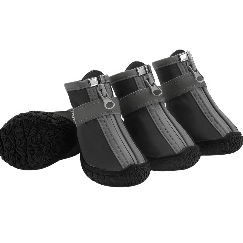 Breathable Mesh Dog Boots with Anti-Slip Sole, Reflective Straps & Zipper