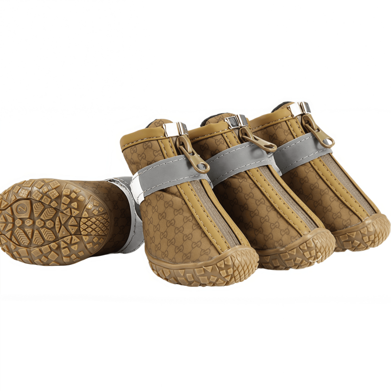 Breathable Mesh Dog Boots with Anti-Slip Sole, Reflective Straps & Zipper
