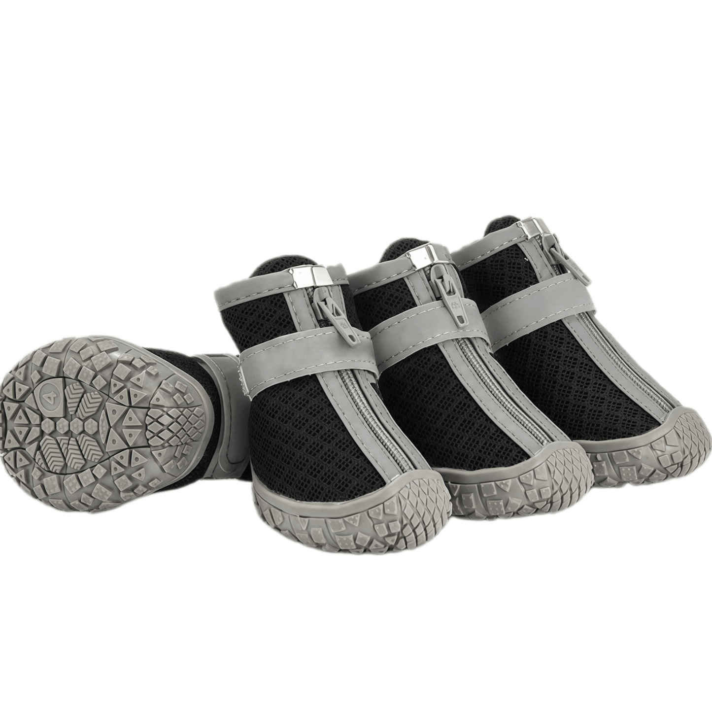 Breathable Mesh Dog Boots with Anti-Slip Sole, Reflective Straps & Zipper