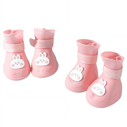 Waterproof Dog Rain Boots - Anti-Slip Silicone Paw Protectors with Adjustable Straps