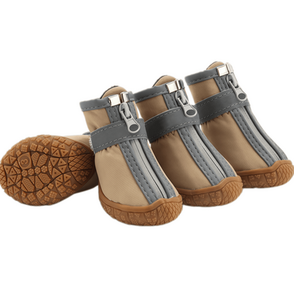 Breathable Mesh Dog Boots with Anti-Slip Sole, Reflective Straps & Zipper