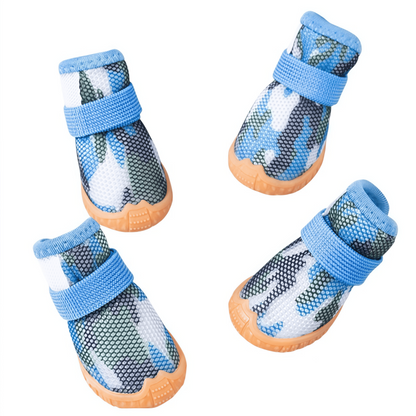 Breathable Mesh Dog Shoes with Anti-Slip TPR Sole, Adjustable Pet Sneakers for Small Dogs