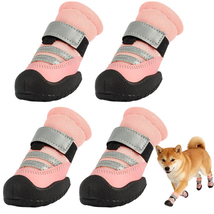 Breathable All-Weather Dog Boots with Anti-Slip Rubber Sole & Reflective Straps - All-Terrain Paw Protectors