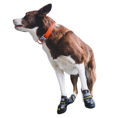 Water-Repellent Dog Boots with Anti-Slip Sole & Reflective Straps, Winter Fleece Lined Paw Protectors