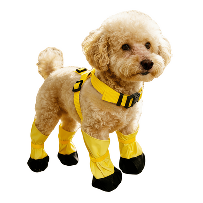 Adjustable Dog Suspender Boots with Anti-Slip Sole - Water-Resistant Pet Leggings