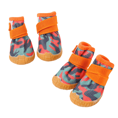 Breathable Mesh Dog Shoes with Anti-Slip TPR Sole, Adjustable Pet Sneakers for Small Dogs