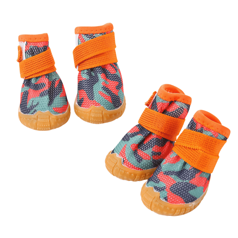 Breathable Mesh Dog Shoes with Anti-Slip TPR Sole, Adjustable Pet Sneakers for Small Dogs