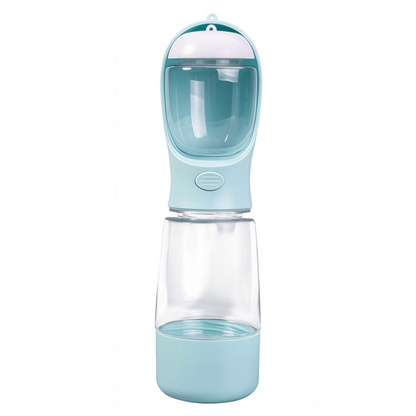 4-in-1 Portable Dog Water Bottle with Food Container & Waste Bag Dispenser - 400ml / 13.5 fl oz