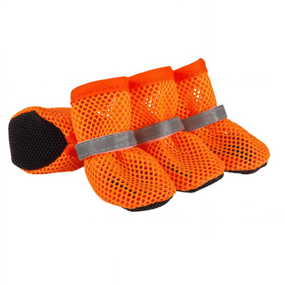 Breathable Mesh Dog Boots with Reflective Straps and Non-Slip Rubber Sole for Small to Medium Dogs