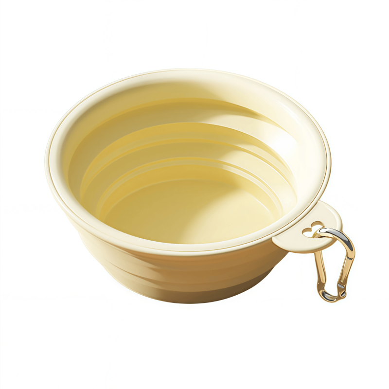 Collapsible Silicone Pet Dog Bowl with Carabiner Clip - Portable Travel Water & Food Feeder for Small & Medium Dogs