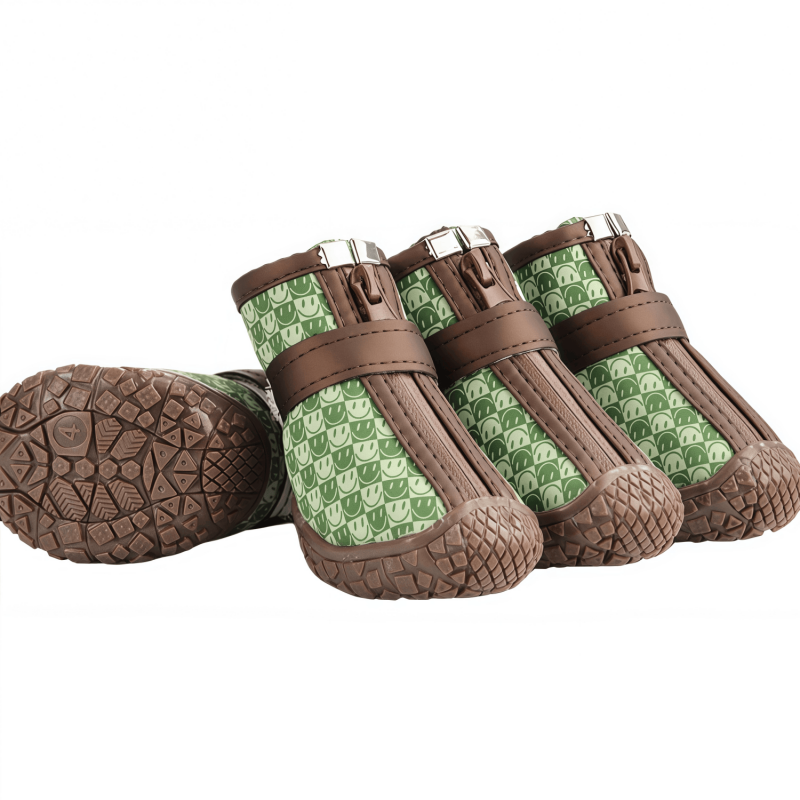 Breathable Mesh Dog Boots with Anti-Slip Sole, Reflective Straps & Zipper