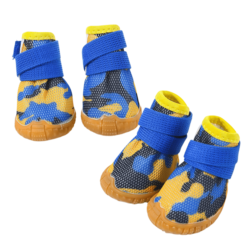 Breathable Mesh Dog Shoes with Anti-Slip TPR Sole, Adjustable Pet Sneakers for Small Dogs