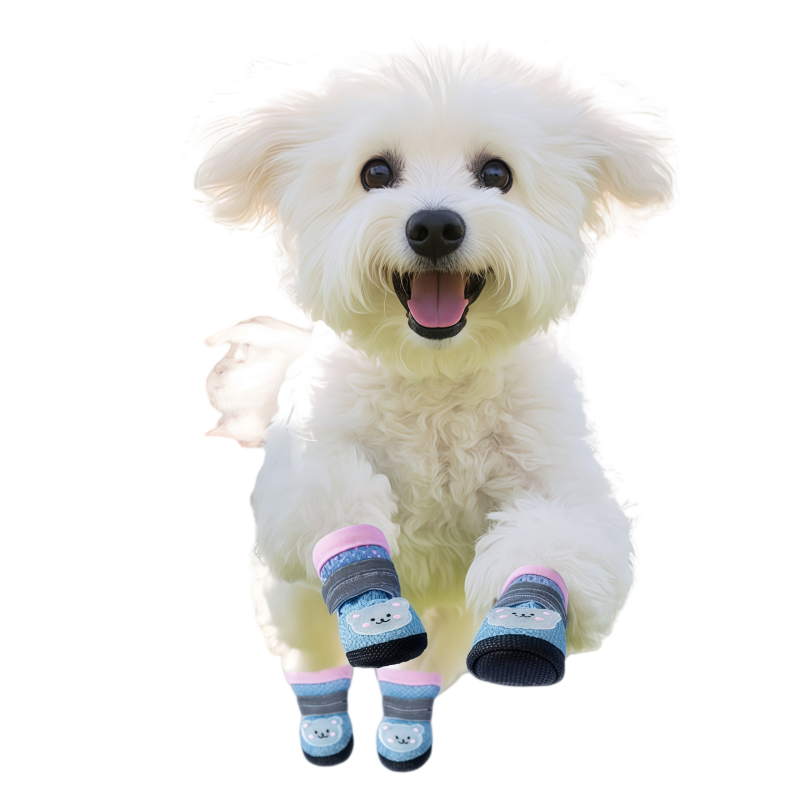 Breathable Mesh Dog Boots with Reflective Straps & Non-Slip Sole - Adjustable Pet Paw Protectors