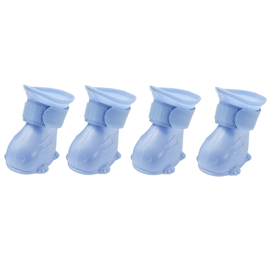 Waterproof Silicone Dog Boots, Non-Slip Pet Paw Protectors with Adjustable Straps for All-Weather
